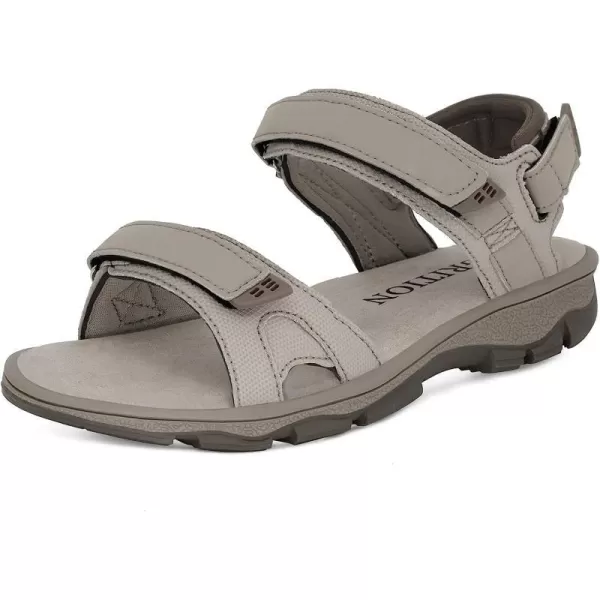 imageGRITION Womens Athletic Sport Hiking Sandal With Comfortable Open Toe Summer Walking Sandal for outdoor Trekking Water Shoe With Lightweight beach ComfortSandBeige