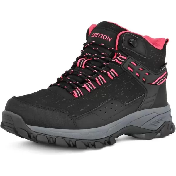 imageGRITION Womens Hiking Boots Waterproof Winter Walking Shoes Ankle Booties Lightweight Outdoor High Top Fashion Backpacking Lace Up Casual Warm BootPink No Velvet