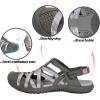 imageGRITION Hiking Sandals Women Closed Toe Waterproof Lightweight Adjustable Hiking Athletic Sandals Breathable For Beach Summer Adventure Comfortable Outdoor SportGreyPink 2314