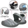 imageGRITION Hiking Sandals Women Closed Toe Waterproof Lightweight Adjustable Hiking Athletic Sandals Breathable For Beach Summer Adventure Comfortable Outdoor SportGrey Sandal