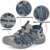 imageGRITION Hiking Sandals Women Closed Toe Waterproof Lightweight Adjustable Hiking Athletic Sandals Breathable For Beach Summer Adventure Comfortable Outdoor SportBlue Women Outdoor Sandals