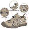 imageGRITION Hiking Sandals Women Closed Toe Waterproof Lightweight Adjustable Hiking Athletic Sandals Breathable For Beach Summer Adventure Comfortable Outdoor SportBeige Hiking Sandals