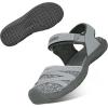 imageGRITION Hiking Sandals Women Closed Toe Waterproof Lightweight Adjustable Hiking Athletic Sandals Breathable For Beach Summer Adventure Comfortable Outdoor SportGrey Sandal