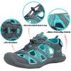 imageGRITION Hiking Sandals Women Closed Toe Waterproof Lightweight Adjustable Hiking Athletic Sandals Breathable For Beach Summer Adventure Comfortable Outdoor SportGrey Green