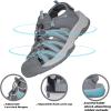 imageGRITION Hiking Sandals Women Closed Toe Waterproof Lightweight Adjustable Hiking Athletic Sandals Breathable For Beach Summer Adventure Comfortable Outdoor Sport2304grey Green