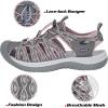 imageGRITION Hiking Sandals Women Closed Toe Waterproof Lightweight Adjustable Hiking Athletic Sandals Breathable For Beach Summer Adventure Comfortable Outdoor SportGreyPink 2401