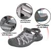imageGRITION Hiking Sandals Women Closed Toe Waterproof Lightweight Adjustable Hiking Athletic Sandals Breathable For Beach Summer Adventure Comfortable Outdoor SportGreyPink 2314