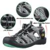 imageGRITION Hiking Sandals Women Closed Toe Waterproof Lightweight Adjustable Hiking Athletic Sandals Breathable For Beach Summer Adventure Comfortable Outdoor SportBlue