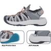 imageGRITION Hiking Sandals Women Closed Toe Waterproof Lightweight Adjustable Hiking Athletic Sandals Breathable For Beach Summer Adventure Comfortable Outdoor Sport2304grey