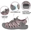 imageGRITION Hiking Sandals Women Closed Toe Waterproof Lightweight Adjustable Hiking Athletic Sandals Breathable For Beach Summer Adventure Comfortable Outdoor SportGrey Pink