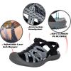 imageGRITION Hiking Sandals Women Closed Toe Waterproof Lightweight Adjustable Hiking Athletic Sandals Breathable For Beach Summer Adventure Comfortable Outdoor SportBlack2314sandals