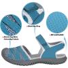 imageGRITION Hiking Sandals Women Closed Toe Waterproof Lightweight Adjustable Hiking Athletic Sandals Breathable For Beach Summer Adventure Comfortable Outdoor SportSmoky Blue