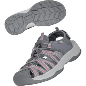 imageGRITION Hiking Sandals Women Closed Toe Waterproof Lightweight Adjustable Hiking Athletic Sandals Breathable For Beach Summer Adventure Comfortable Outdoor Sport2313grey Pink