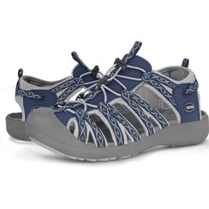 imageGRITION Hiking Sandals Women Closed Toe Waterproof Lightweight Adjustable Hiking Athletic Sandals Breathable For Beach Summer Adventure Comfortable Outdoor SportNavy