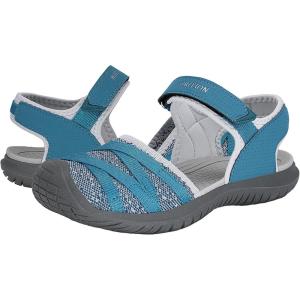 imageGRITION Hiking Sandals Women Closed Toe Waterproof Lightweight Adjustable Hiking Athletic Sandals Breathable For Beach Summer Adventure Comfortable Outdoor SportSmoky Blue