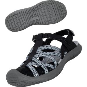 imageGRITION Hiking Sandals Women Closed Toe Waterproof Lightweight Adjustable Hiking Athletic Sandals Breathable For Beach Summer Adventure Comfortable Outdoor SportBlack2314sandals