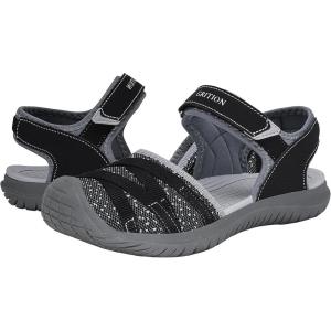 imageGRITION Hiking Sandals Women Closed Toe Waterproof Lightweight Adjustable Hiking Athletic Sandals Breathable For Beach Summer Adventure Comfortable Outdoor SportBlack Sandal