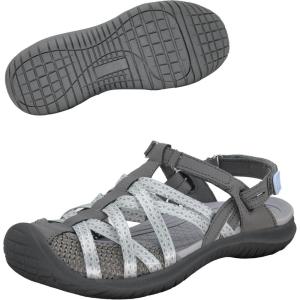imageGRITION Hiking Sandals Women Closed Toe Waterproof Lightweight Adjustable Hiking Athletic Sandals Breathable For Beach Summer Adventure Comfortable Outdoor SportLight Blue 2314