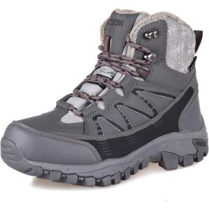 imageGRITION Womens Hiking Boots Waterproof Winter Walking Shoes Ankle Booties Lightweight Outdoor High Top Fashion Backpacking Lace Up Casual Warm Boot
