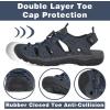 imageGRITION Men Outdoor Hiking Sandals Closed Toe Sport Water Sandal Waterproof Athletic Adjustable Adventures Beach Walking Traveling Shoes Fishermen Summer Wide Sandles 75 US  40 EU Nave Blue