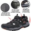 imageGRITION Mens Closed Toe Hiking Sandals Water Sandal for Men Hiking Shoes Black Orange 10US 43EU