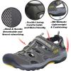 imageGRITION Mens Closed Toe Hiking Sandals Water Sandal for Men Hiking Shoes Grey Yellow 9US 42EU