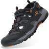 imageGRITION Mens Closed Toe Hiking Sandals Water Sandal for Men Hiking Shoes Black Orange 10US 43EU