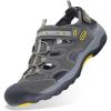 imageGRITION Mens Closed Toe Hiking Sandals Water Sandal for Men Hiking Shoes Grey Yellow 9US 42EU