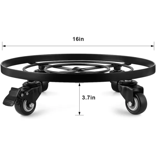 AMAGABELI GARDEN &amp; HOME 12" Metal Plant Caddy Heavy Duty Plant Stand with Wheels Wrought Iron Potted Brake Flower Pot Rack Rollers Mover Dolly Holder Indoor Outdoor Planter Trolley Caster BG1622