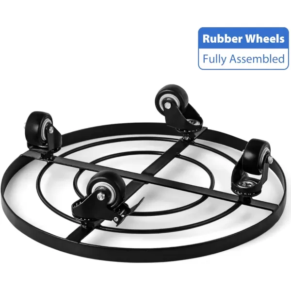 AMAGABELI GARDEN &amp; HOME 12" Metal Plant Caddy Heavy Duty Plant Stand with Wheels Wrought Iron Potted Brake Flower Pot Rack Rollers Mover Dolly Holder Indoor Outdoor Planter Trolley Caster BG1622