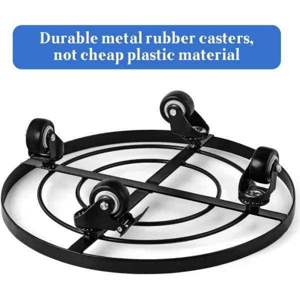 AMAGABELI GARDEN &amp; HOME 12" Metal Plant Caddy Heavy Duty Plant Stand with Wheels Wrought Iron Potted Brake Flower Pot Rack Rollers Mover Dolly Holder Indoor Outdoor Planter Trolley Caster BG1622