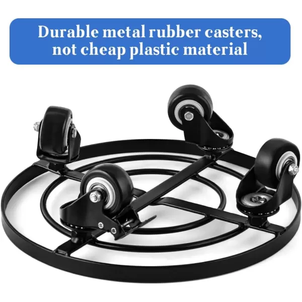 AMAGABELI GARDEN &amp; HOME 12" Metal Plant Caddy Heavy Duty Plant Stand with Wheels Wrought Iron Potted Brake Flower Pot Rack Rollers Mover Dolly Holder Indoor Outdoor Planter Trolley Caster BG1622