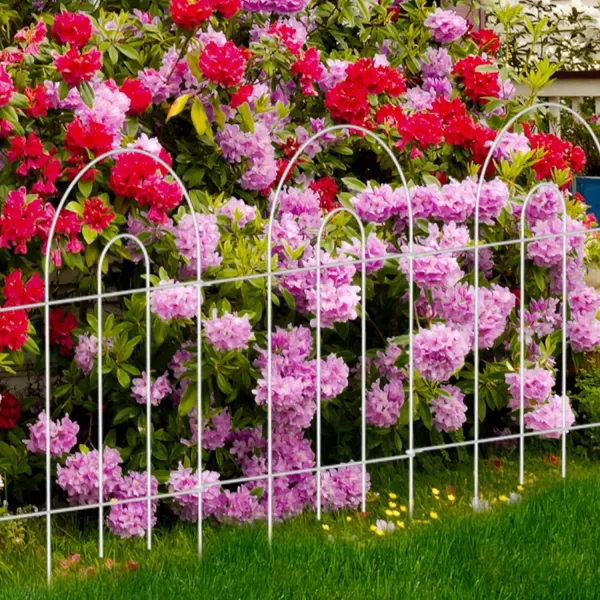 AMAGABELI GARDEN &amp; HOME 14 panels Decorative Garden Fences and Borders for Dogs 32in×20ft No Dig Metal Fence Panel Garden Edging Border Fence For Animal Barrier Fencing for Flower Bed Yard Green