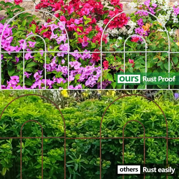 AMAGABELI GARDEN &amp; HOME 14 panels Decorative Garden Fences and Borders for Dogs 32in×20ft No Dig Metal Fence Panel Garden Edging Border Fence For Animal Barrier Fencing for Flower Bed Yard Green
