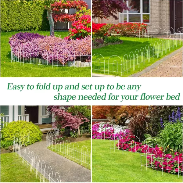 AMAGABELI GARDEN &amp; HOME 14 panels Decorative Garden Fences and Borders for Dogs 32in×20ft No Dig Metal Fence Panel Garden Edging Border Fence For Animal Barrier Fencing for Flower Bed Yard Green