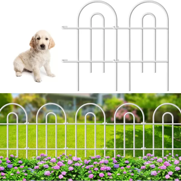 AMAGABELI GARDEN &amp; HOME 14 panels Decorative Garden Fences and Borders for Dogs 32in×20ft No Dig Metal Fence Panel Garden Edging Border Fence For Animal Barrier Fencing for Flower Bed Yard Green