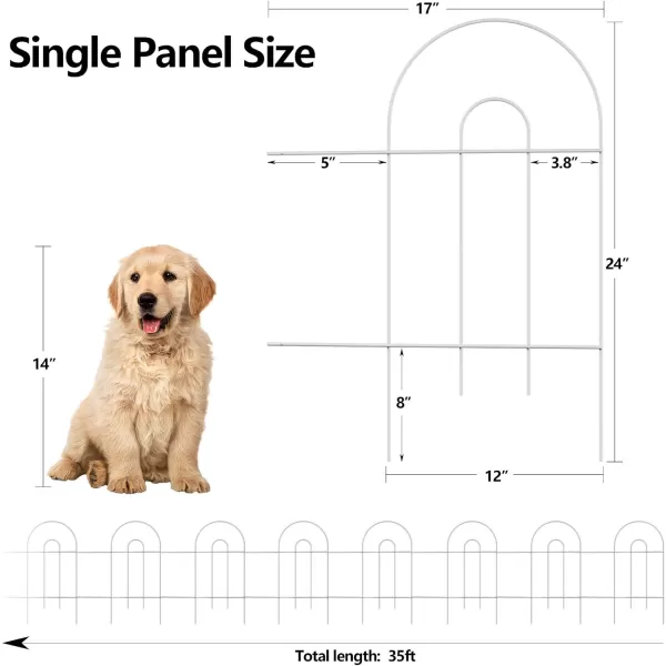 AMAGABELI GARDEN &amp; HOME 14 panels Decorative Garden Fences and Borders for Dogs 32in×20ft No Dig Metal Fence Panel Garden Edging Border Fence For Animal Barrier Fencing for Flower Bed Yard Green