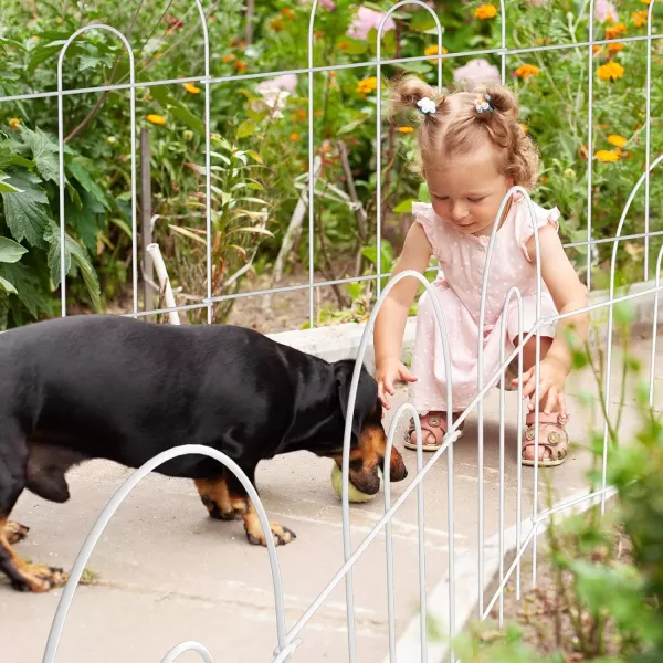AMAGABELI GARDEN &amp; HOME 14 panels Decorative Garden Fences and Borders for Dogs 32in×20ft No Dig Metal Fence Panel Garden Edging Border Fence For Animal Barrier Fencing for Flower Bed Yard Green