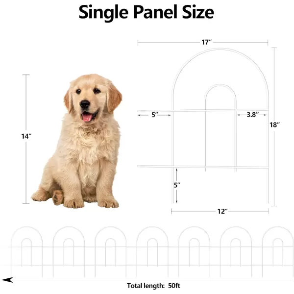 AMAGABELI GARDEN &amp; HOME 14 panels Decorative Garden Fences and Borders for Dogs 32in×20ft No Dig Metal Fence Panel Garden Edging Border Fence For Animal Barrier Fencing for Flower Bed Yard Green