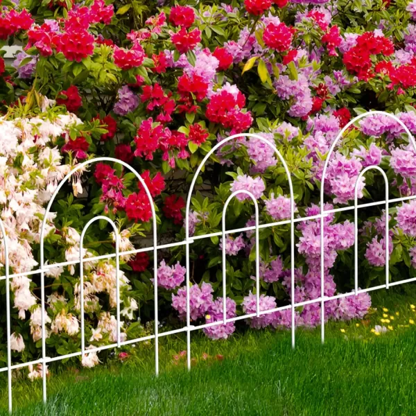 AMAGABELI GARDEN &amp; HOME 14 panels Decorative Garden Fences and Borders for Dogs 32in×20ft No Dig Metal Fence Panel Garden Edging Border Fence For Animal Barrier Fencing for Flower Bed Yard Green
