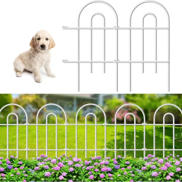 AMAGABELI GARDEN &amp; HOME 14 panels Decorative Garden Fences and Borders for Dogs 32in×20ft No Dig Metal Fence Panel Garden Edging Border Fence For Animal Barrier Fencing for Flower Bed Yard Green