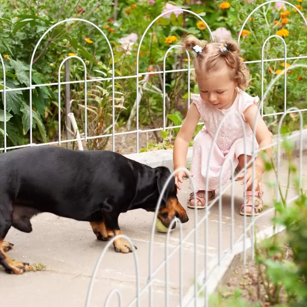 AMAGABELI GARDEN &amp; HOME 14 panels Decorative Garden Fences and Borders for Dogs 32in×20ft No Dig Metal Fence Panel Garden Edging Border Fence For Animal Barrier Fencing for Flower Bed Yard Green