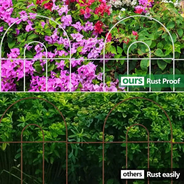 AMAGABELI GARDEN &amp; HOME 14 panels Decorative Garden Fences and Borders for Dogs 32in×20ft No Dig Metal Fence Panel Garden Edging Border Fence For Animal Barrier Fencing for Flower Bed Yard Green