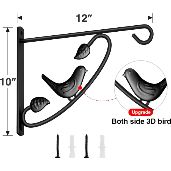 AMAGABELI GARDEN &amp; HOME 2 Pack Hanging Plants Bracket 11" Wall Planter Hooks Hangers Flower Pot Bird Feeder Lanterns Patio Garden for Outdoor Indoor Fence Screw Mount Arm Hardware BG1551