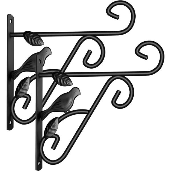 AMAGABELI GARDEN &amp; HOME 2 Pack Hanging Plants Bracket 11" Wall Planter Hooks Hangers Flower Pot Bird Feeder Lanterns Patio Garden for Outdoor Indoor Fence Screw Mount Arm Hardware BG1551