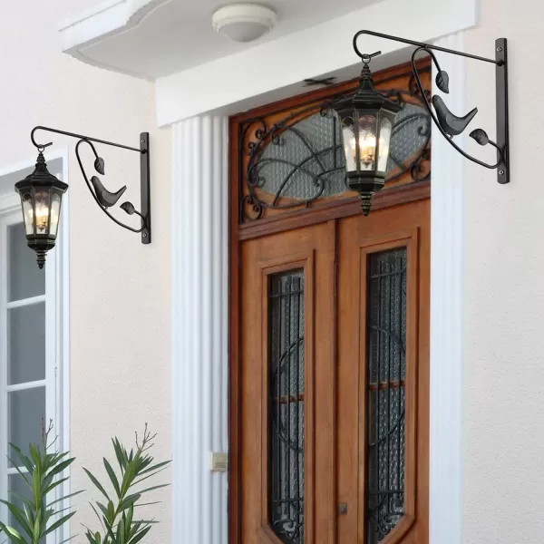 AMAGABELI GARDEN &amp; HOME 2 Pack Hanging Plants Bracket 11" Wall Planter Hooks Hangers Flower Pot Bird Feeder Lanterns Patio Garden for Outdoor Indoor Fence Screw Mount Arm Hardware BG1551