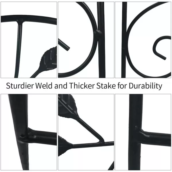 AMAGABELI GARDEN &amp; HOME 4 Pack Garden Trellis for Climbing Plants 46" x 15" Black Iron Trellis Plants Support Metal Trellis for Climbing Rose Vine Vegetable Flower Ivy Grape Cucumber Clematis GT02