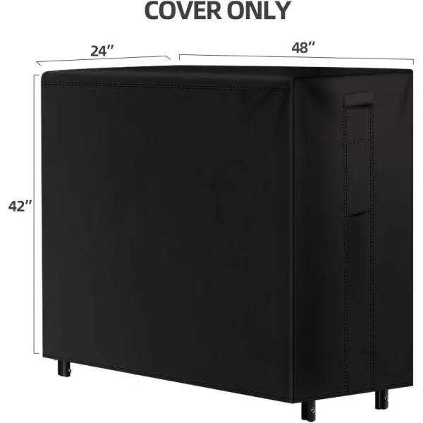 AMAGABELI GARDEN &amp; HOME 4ft Firewood Log Rack Cover Weather Resistant Outdoor Heavy Duty Waterproof 600D Oxford Fabric Fireplace Logs Holder Covering Fire Wood Storage Covers Black