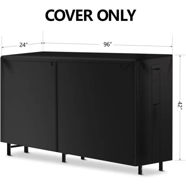 AMAGABELI GARDEN &amp; HOME 4ft Firewood Log Rack Cover Weather Resistant Outdoor Heavy Duty Waterproof 600D Oxford Fabric Fireplace Logs Holder Covering Fire Wood Storage Covers Black