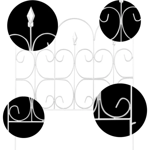 AMAGABELI GARDEN &amp; HOME 5 Panels Decorative Garden Fences and Borders for Dogs 32in×10ft No Dig Metal Fence Panel Garden Edging Border Fence For Animal Barrier Fencing for Flower Beds Yard Patio